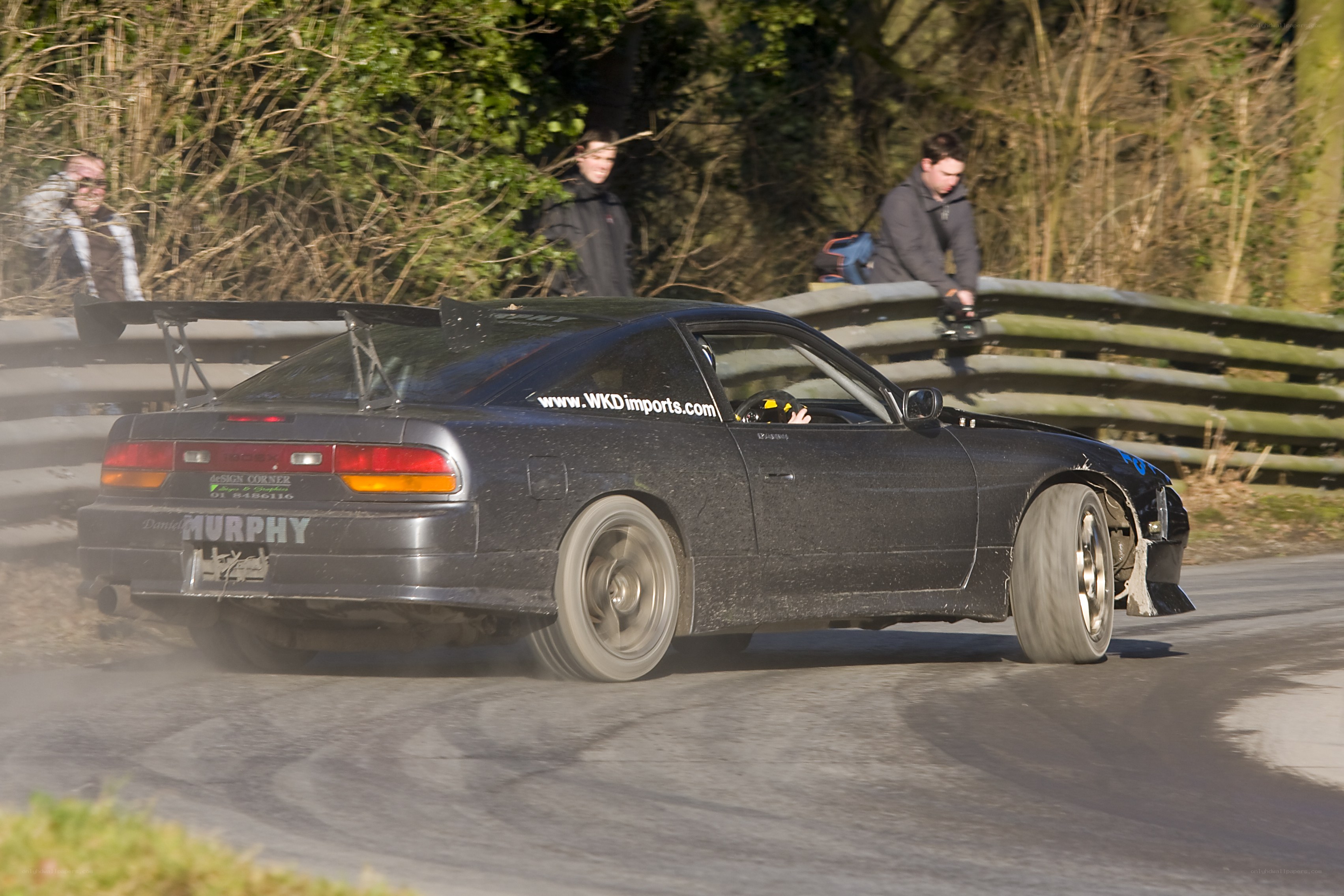 Drifting car on a road