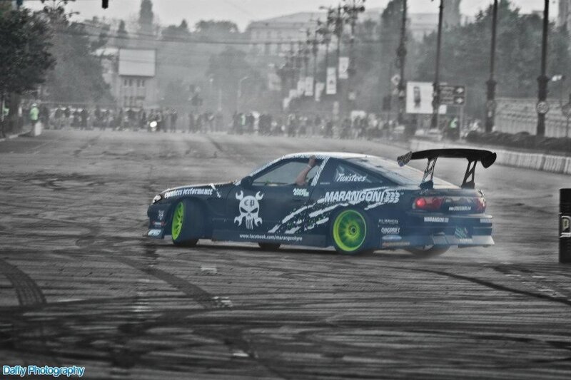 Drifting car on a track