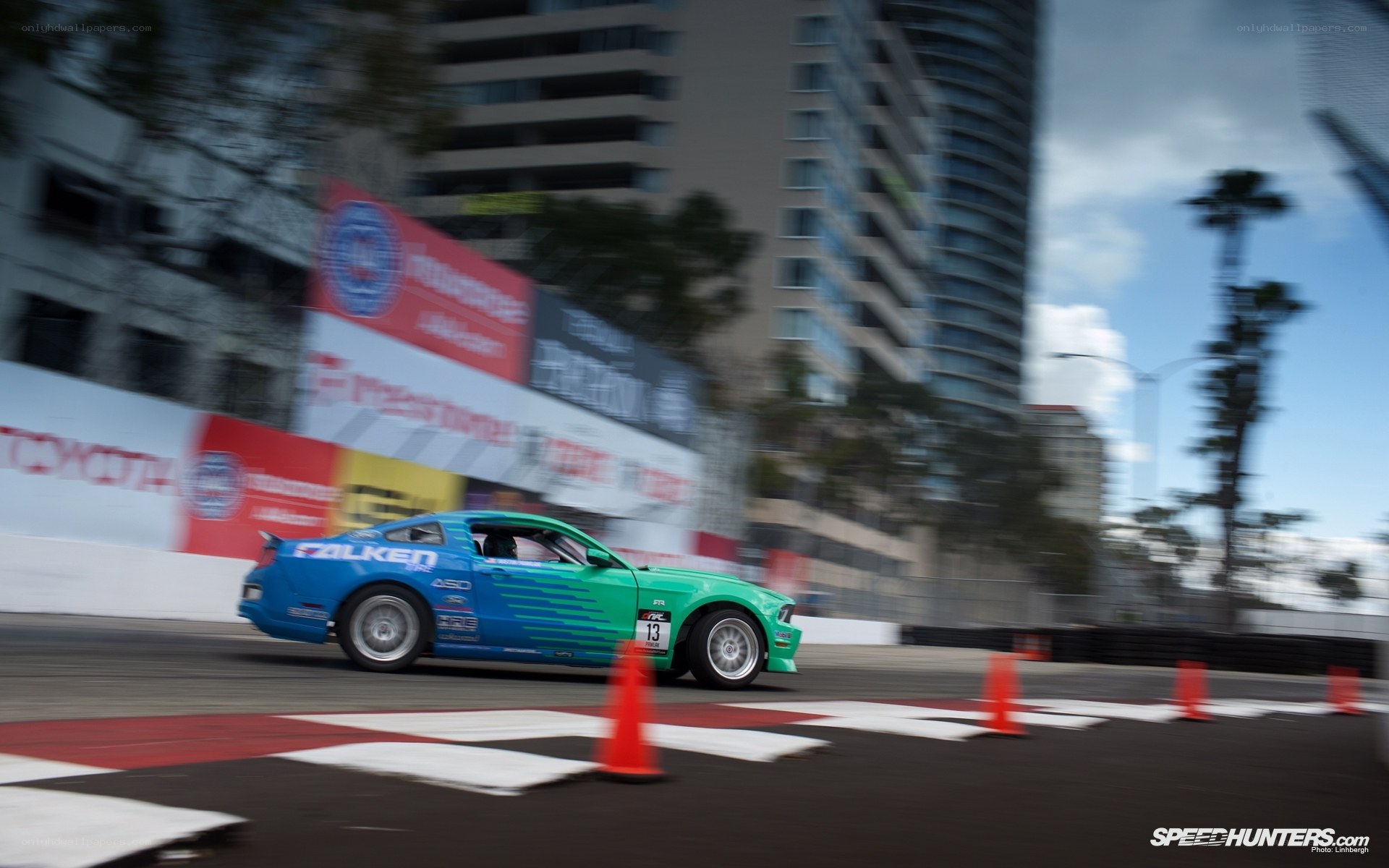 drifting car on city track