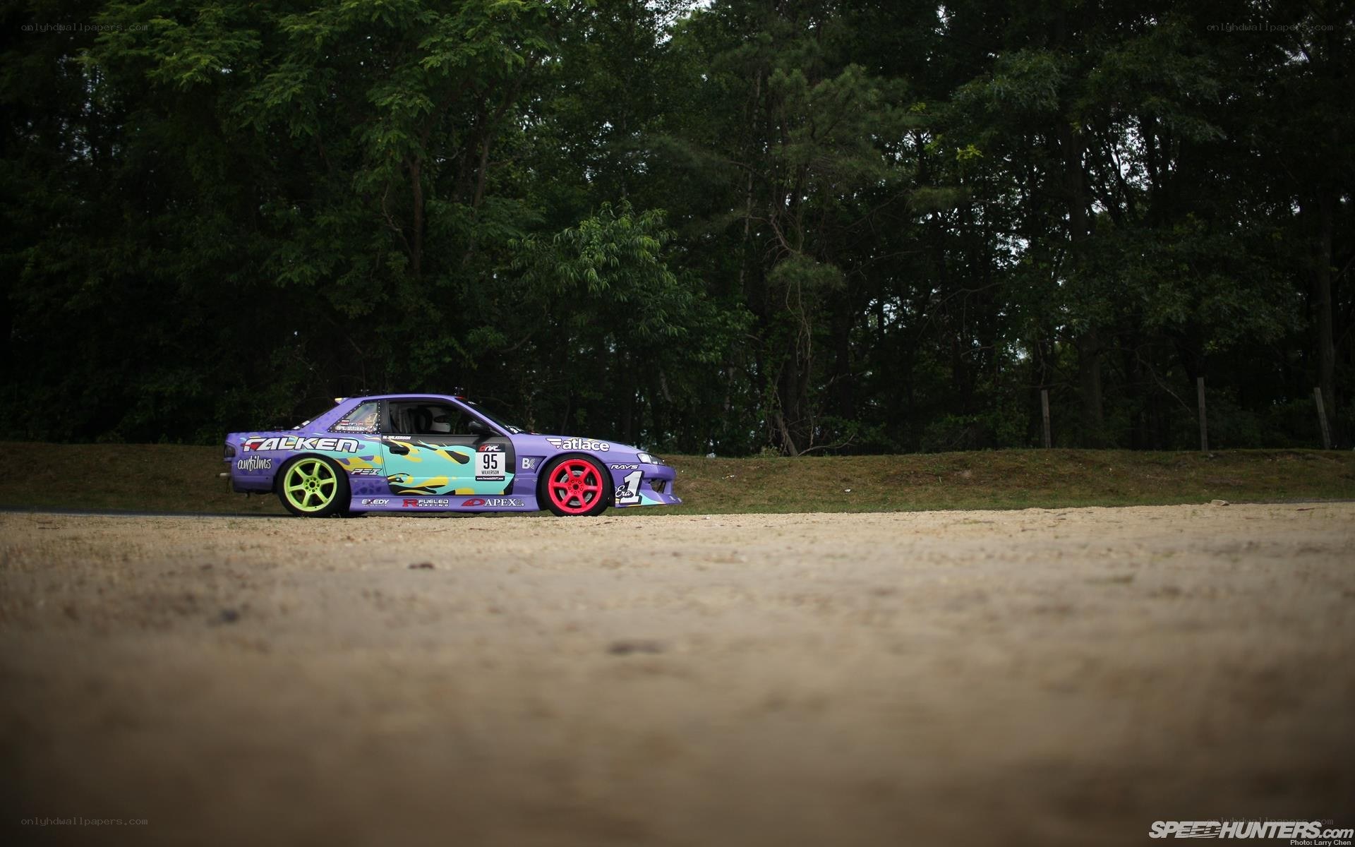 drifting car on dirt track