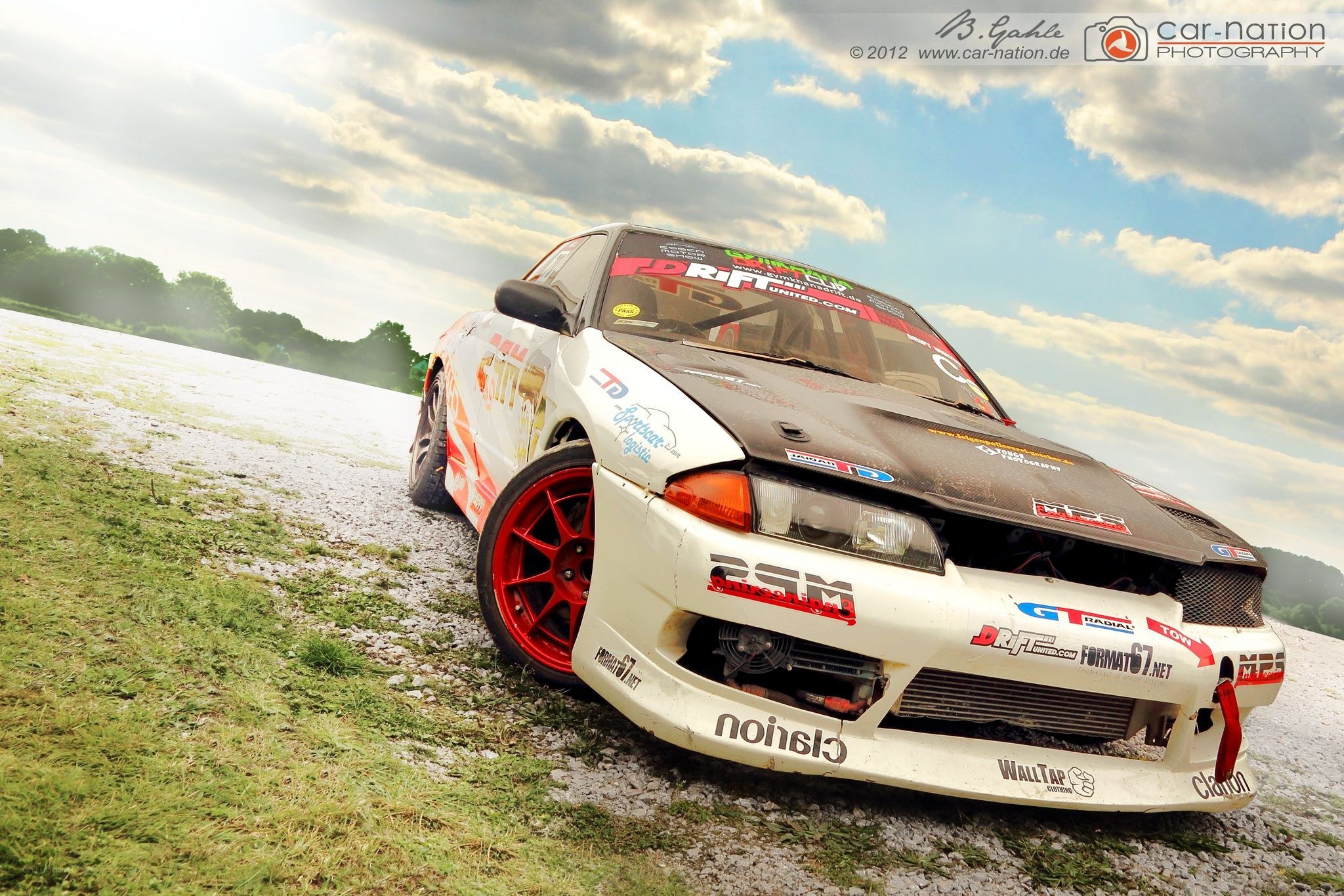 drifting car on gravel