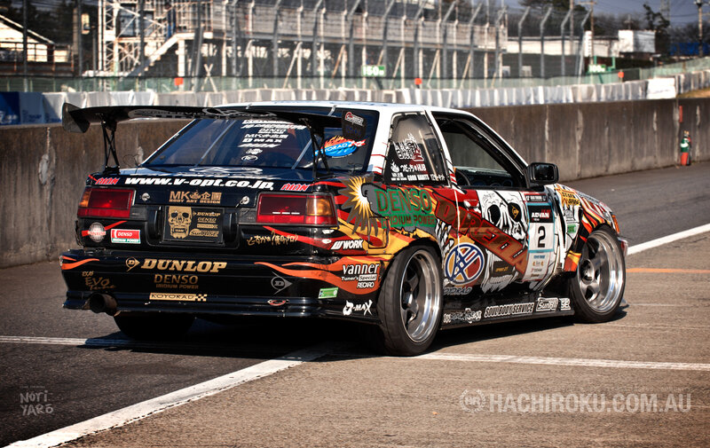 drifting car on racetrack