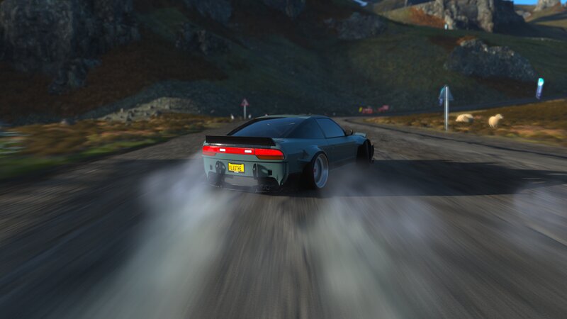 Drifting Car on Road — Gray
