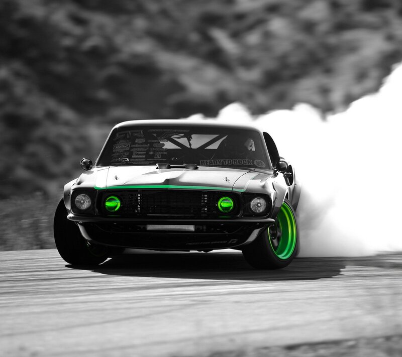 Drifting Car on Track — Black