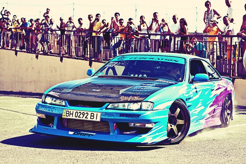 Drifting Car on Track — Blue