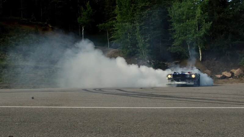 Drifting Car on Track — Gray, Dramatic