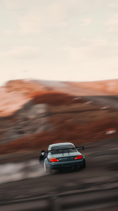 Drifting Car on Track — Gray, Dynamic