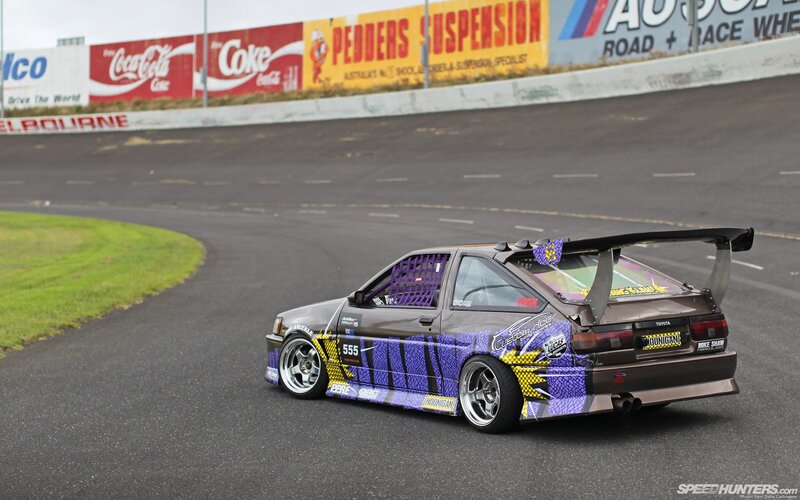 Drifting Car on Track — Purple, Dynamic