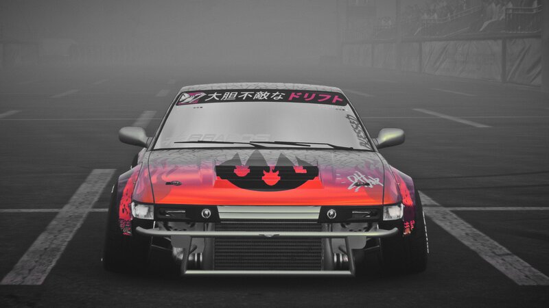 Drifting Car on Track — Red