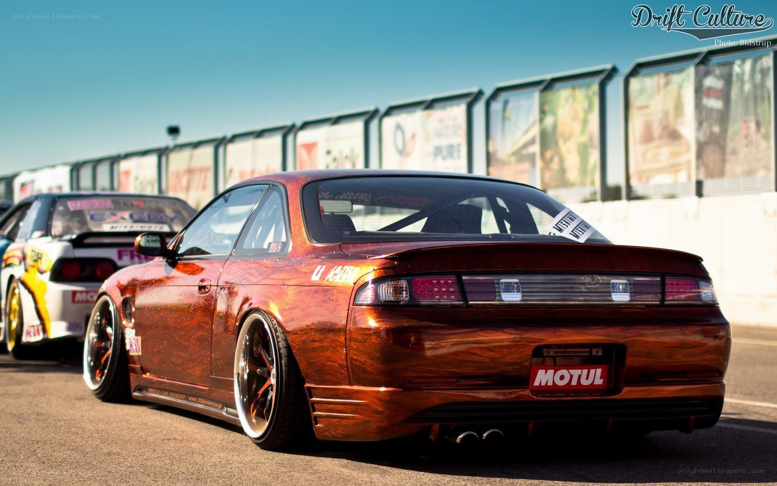 drifting car with wood finish