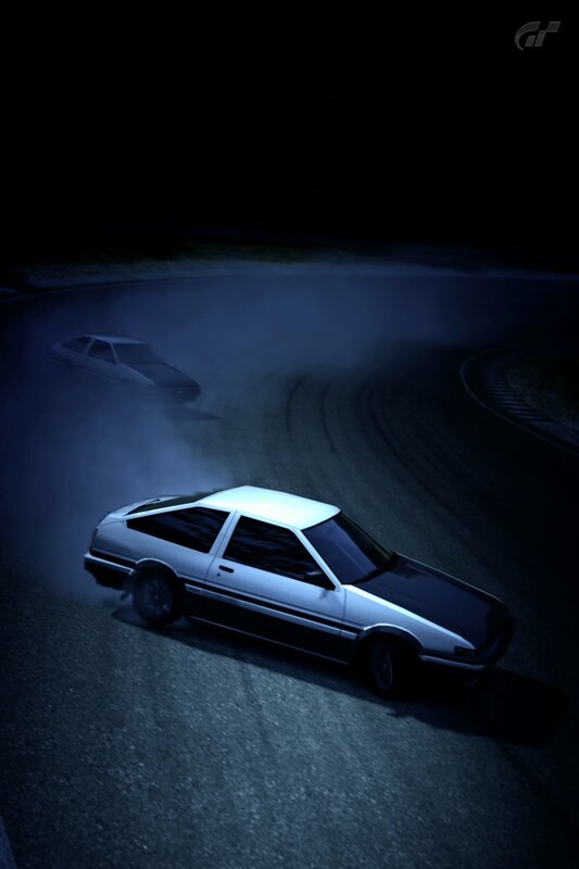 drifting cars at night
