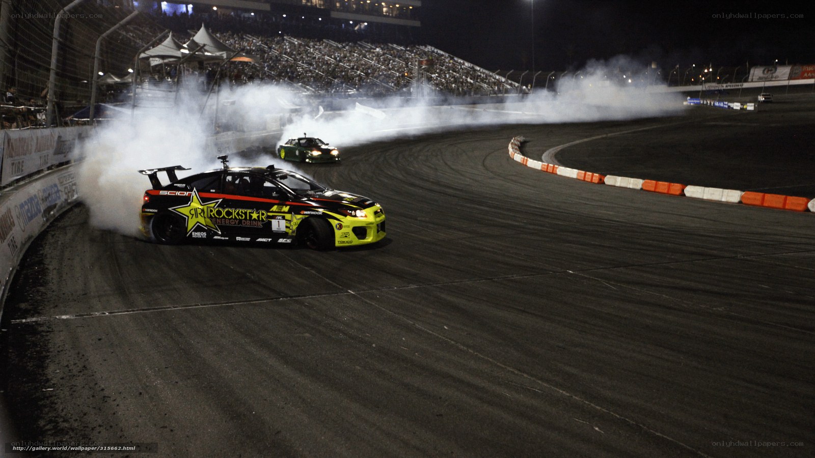 Drifting cars at night race