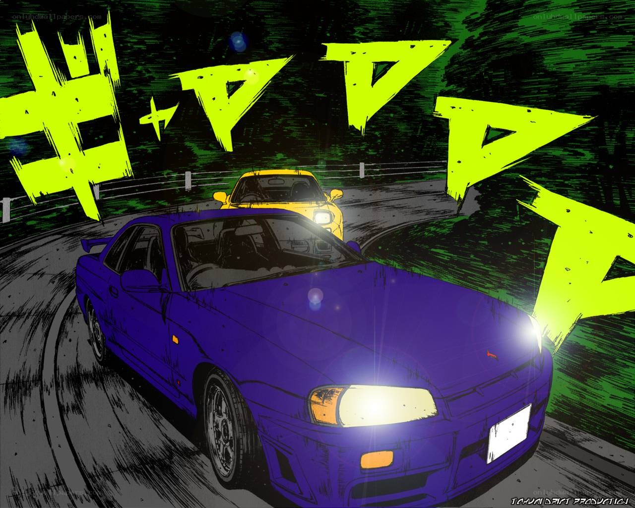 drifting cars at night