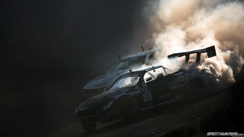 Drifting cars in smoke