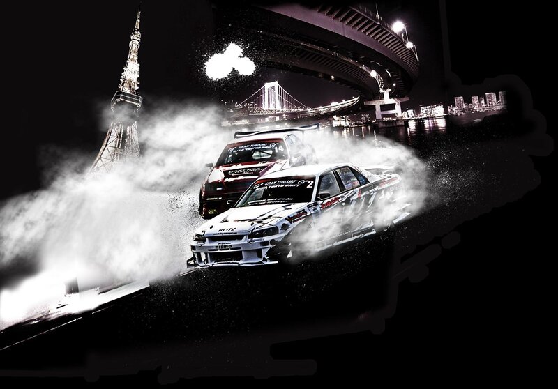 Drifting cars in Tokyo