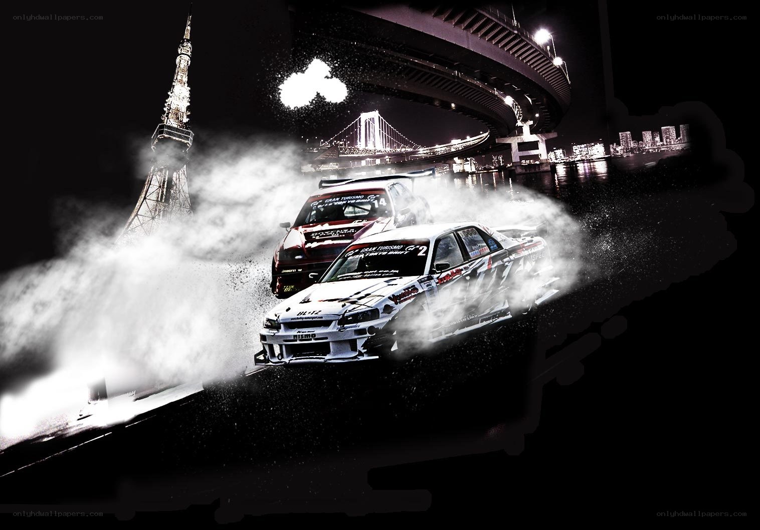 Drifting cars in Tokyo