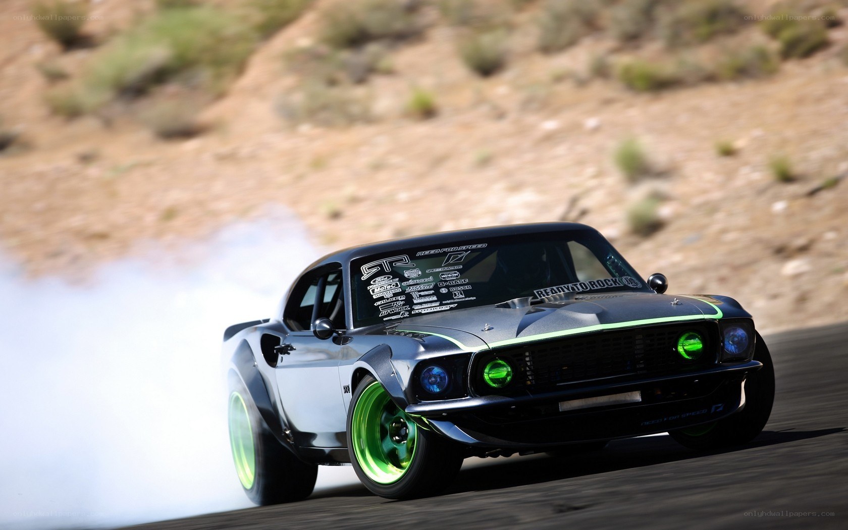 drifting muscle car
