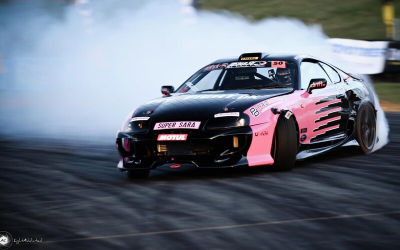 Drifting Pink and Black Car