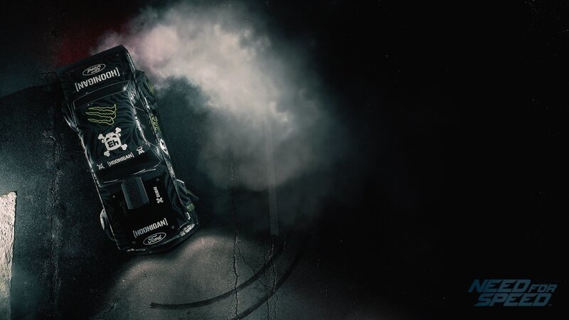 Drifting Race Car — Black, Dramatic, Night, Digital Art, Smoke, Tire Marks