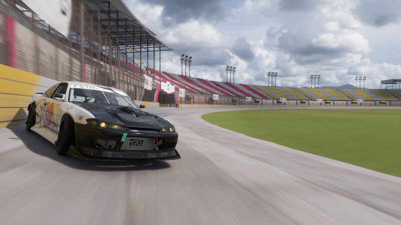 Drifting Race Car — Black, Dynamic, Afternoon, 3d Render, Race Track