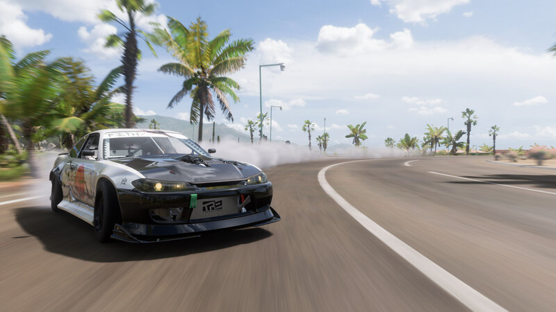 Drifting Race Car — Black, Dynamic, Afternoon, 3d Render