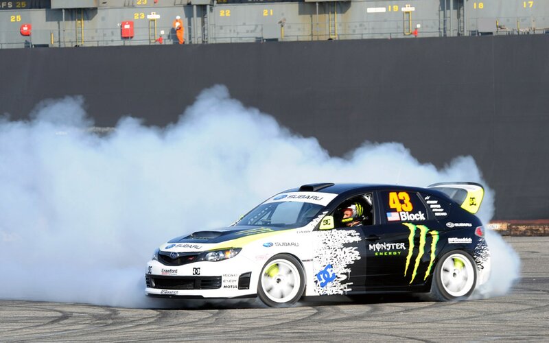 Drifting Race Car — Black, Dynamic, Afternoon, Photograph, Smoke, Driver
