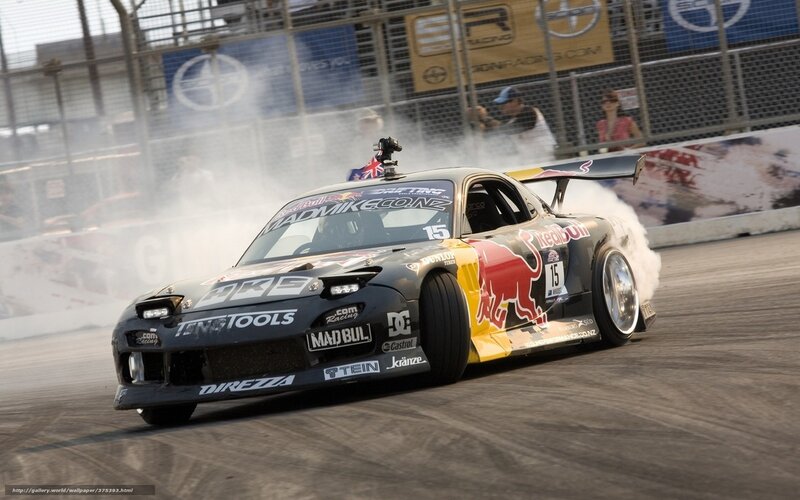 Drifting Race Car — Black, Dynamic, Afternoon, Photograph, Smoke