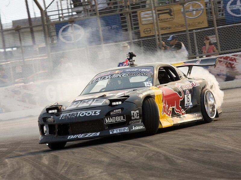 Drifting Race Car — Black, Dynamic, Afternoon, Photograph