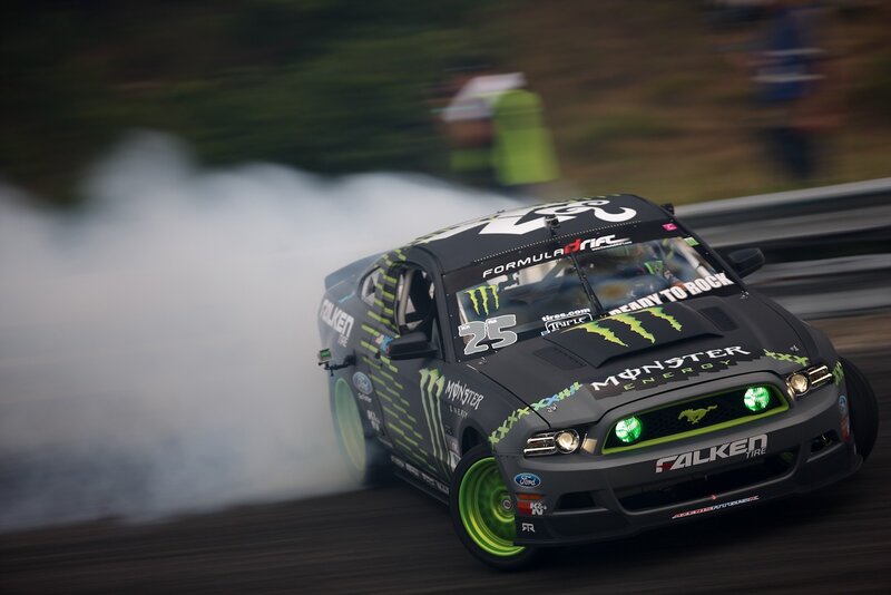 Drifting Race Car — Black, Dynamic, Photograph, Smoke, Driver