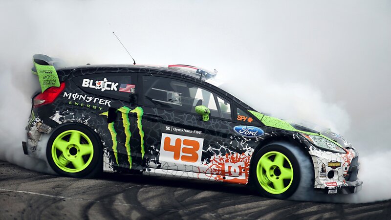 Drifting Race Car — Black, Dynamic, Photograph, Smoke, Tire Marks