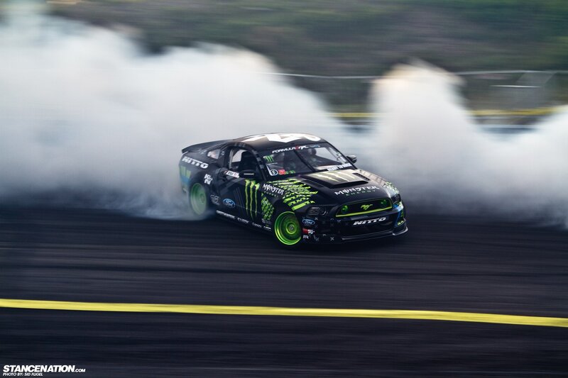 Drifting Race Car — Black, Dynamic, Photograph, Smoke, Track, Driver