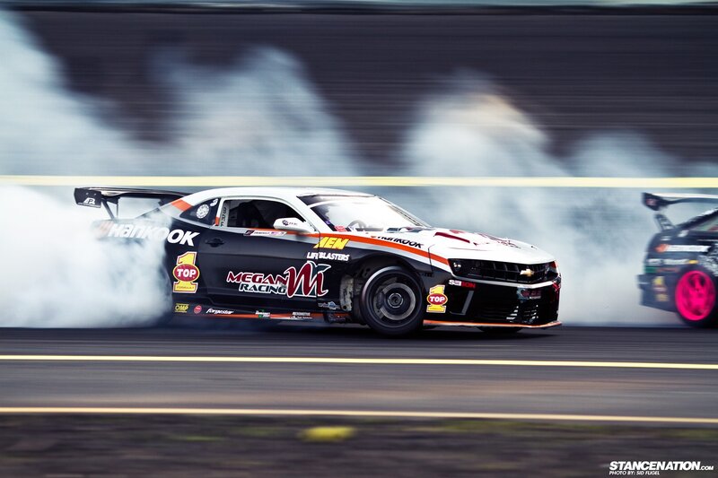 Drifting Race Car — Black, Dynamic, Photograph, Smoke, Track