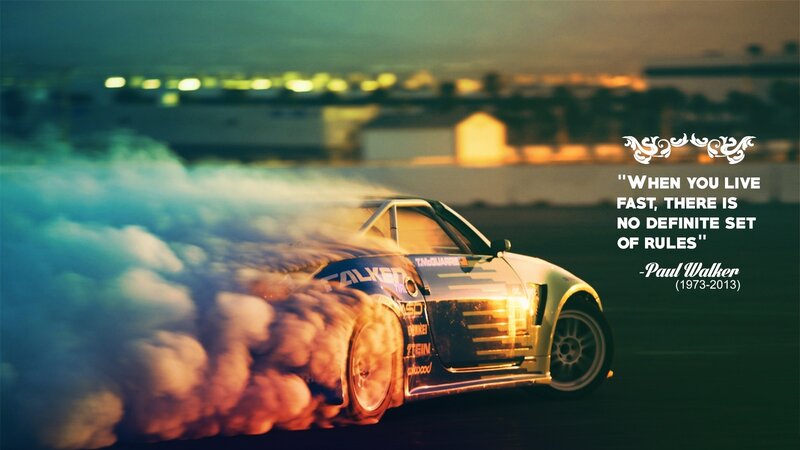 Drifting Race Car — Blue, Dramatic, Night