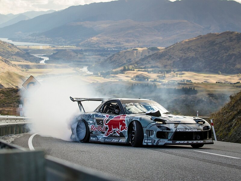 Drifting Race Car — Gray, Dramatic, Afternoon, Photograph