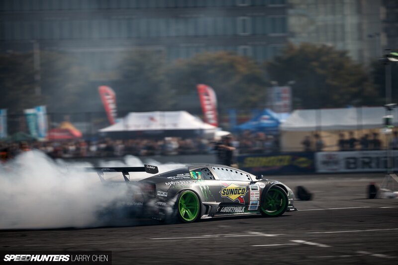 Drifting Race Car — Gray, Dynamic, Afternoon, Photograph