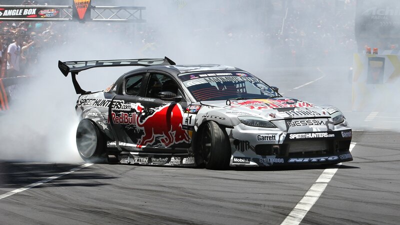 Drifting Race Car — Gray, Dynamic, Afternoon