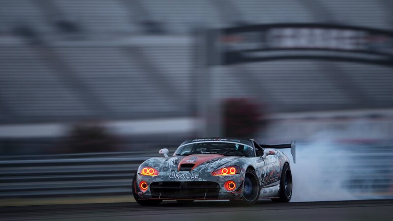 Drifting Race Car — Gray, Dynamic, Night