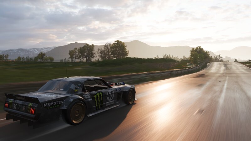 Drifting Race Car — Gray, Dynamic, Sunset