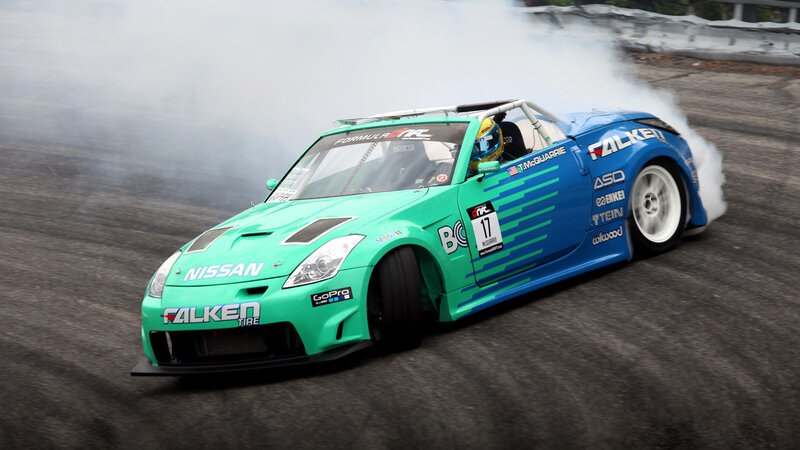 Drifting Race Car — Green, Dynamic, Photograph, Driver