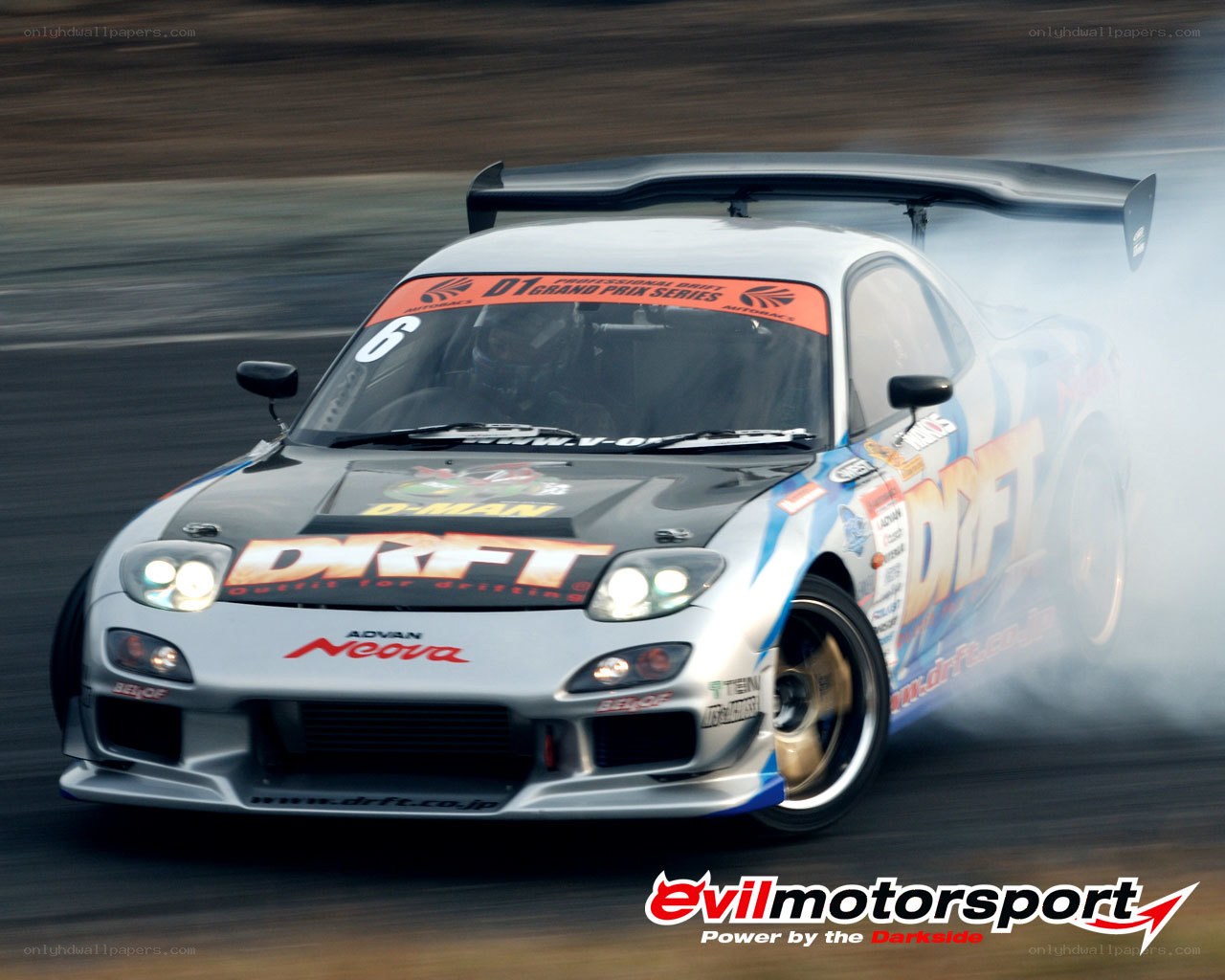 drifting race car in action