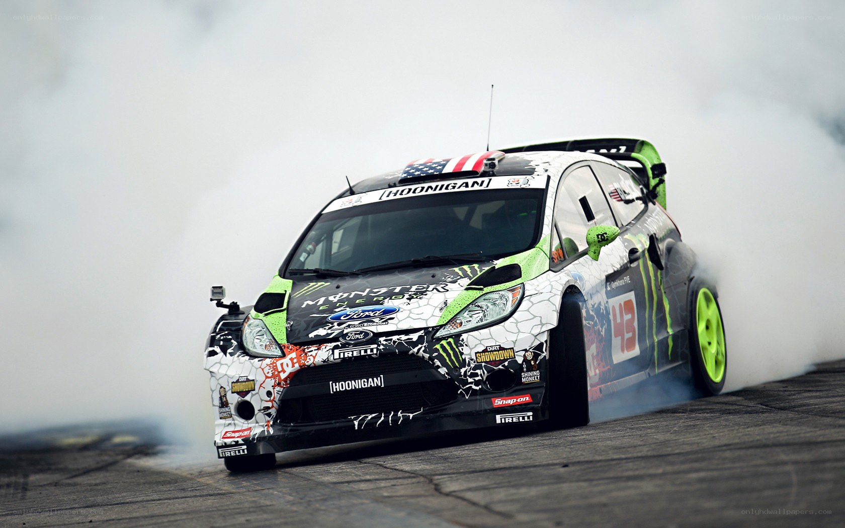 drifting race car in action