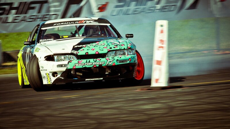drifting race car in action
