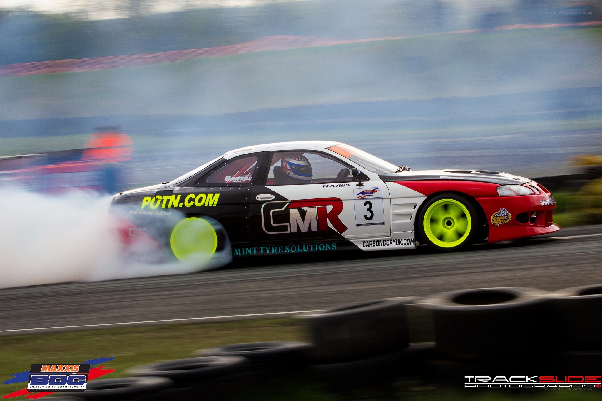 drifting race car in action