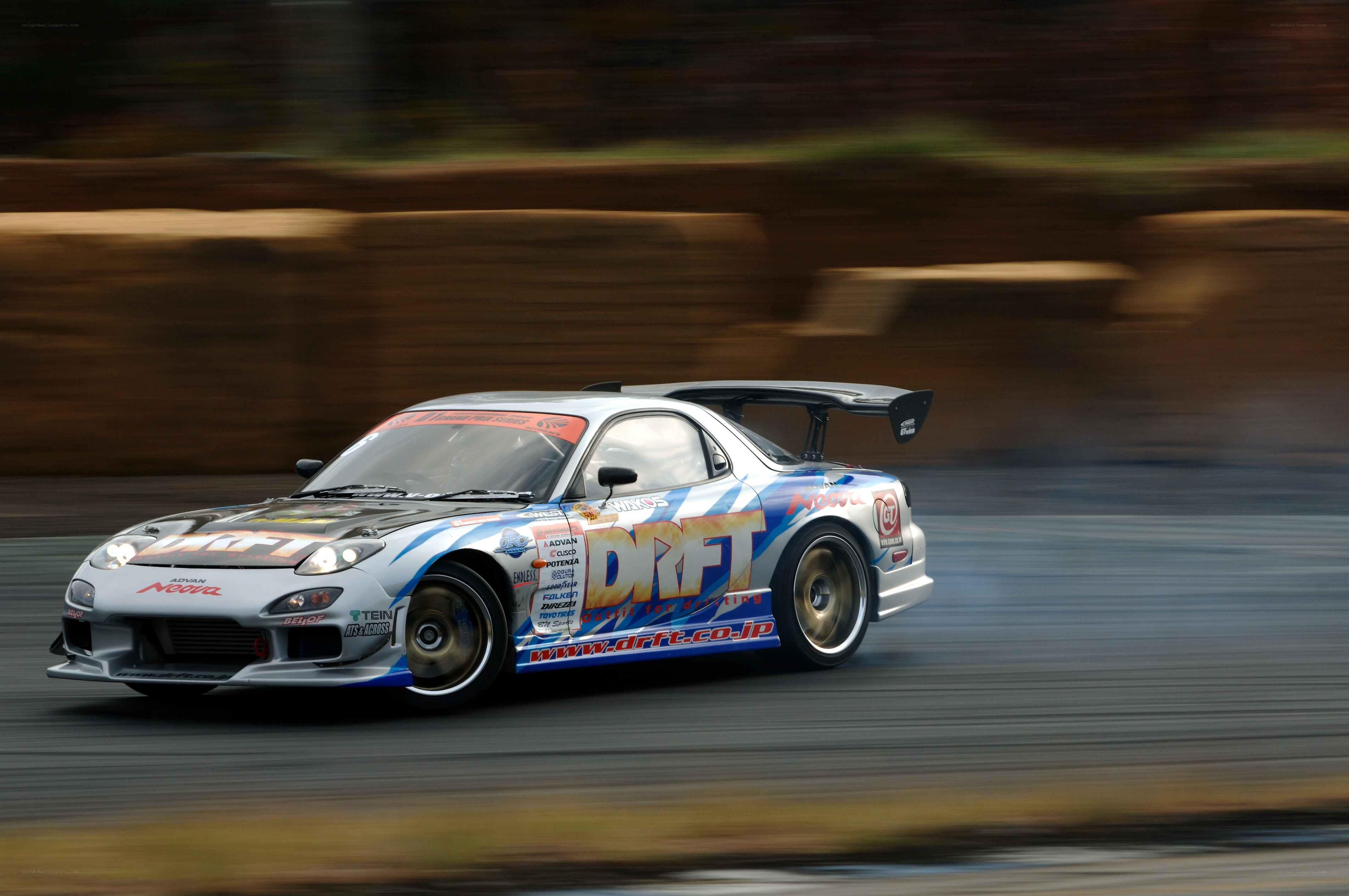 drifting race car in action
