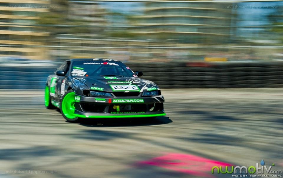 drifting race car in motion