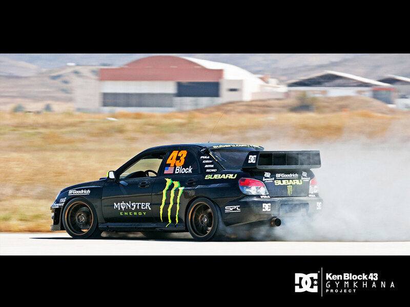drifting race car on track