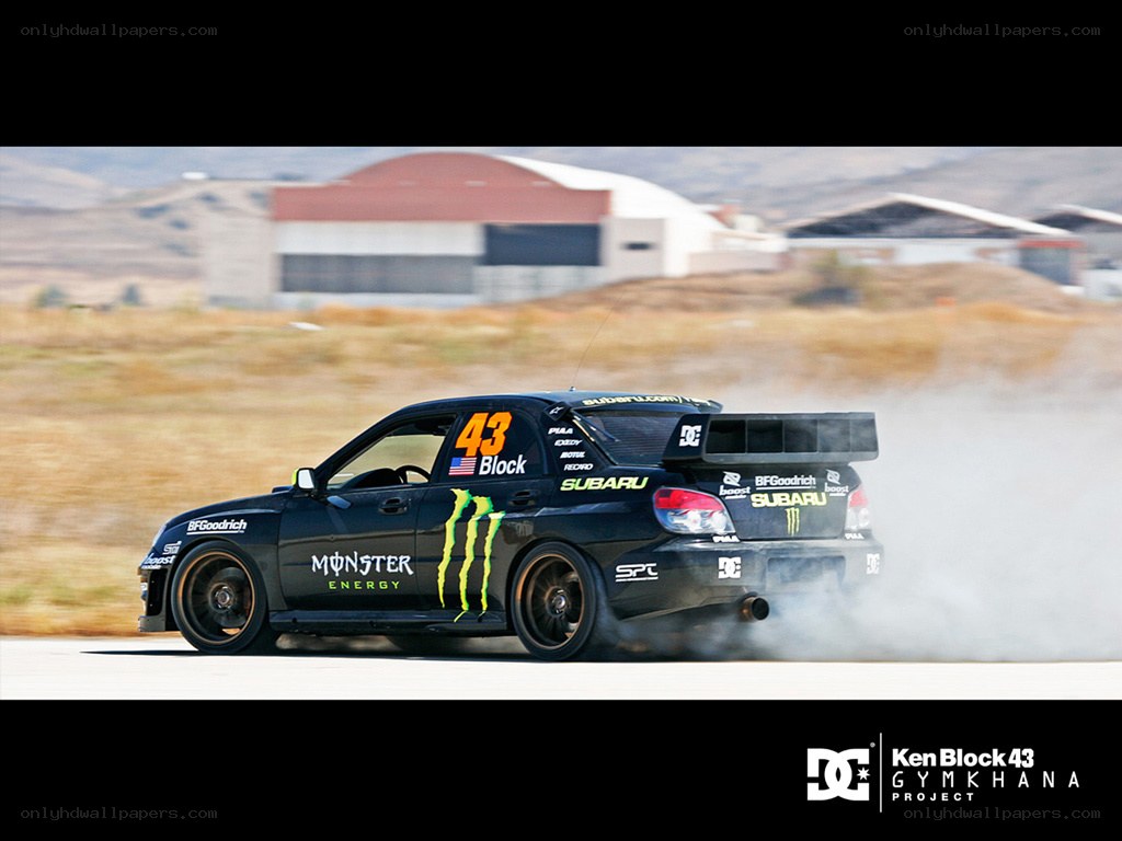 drifting race car on track