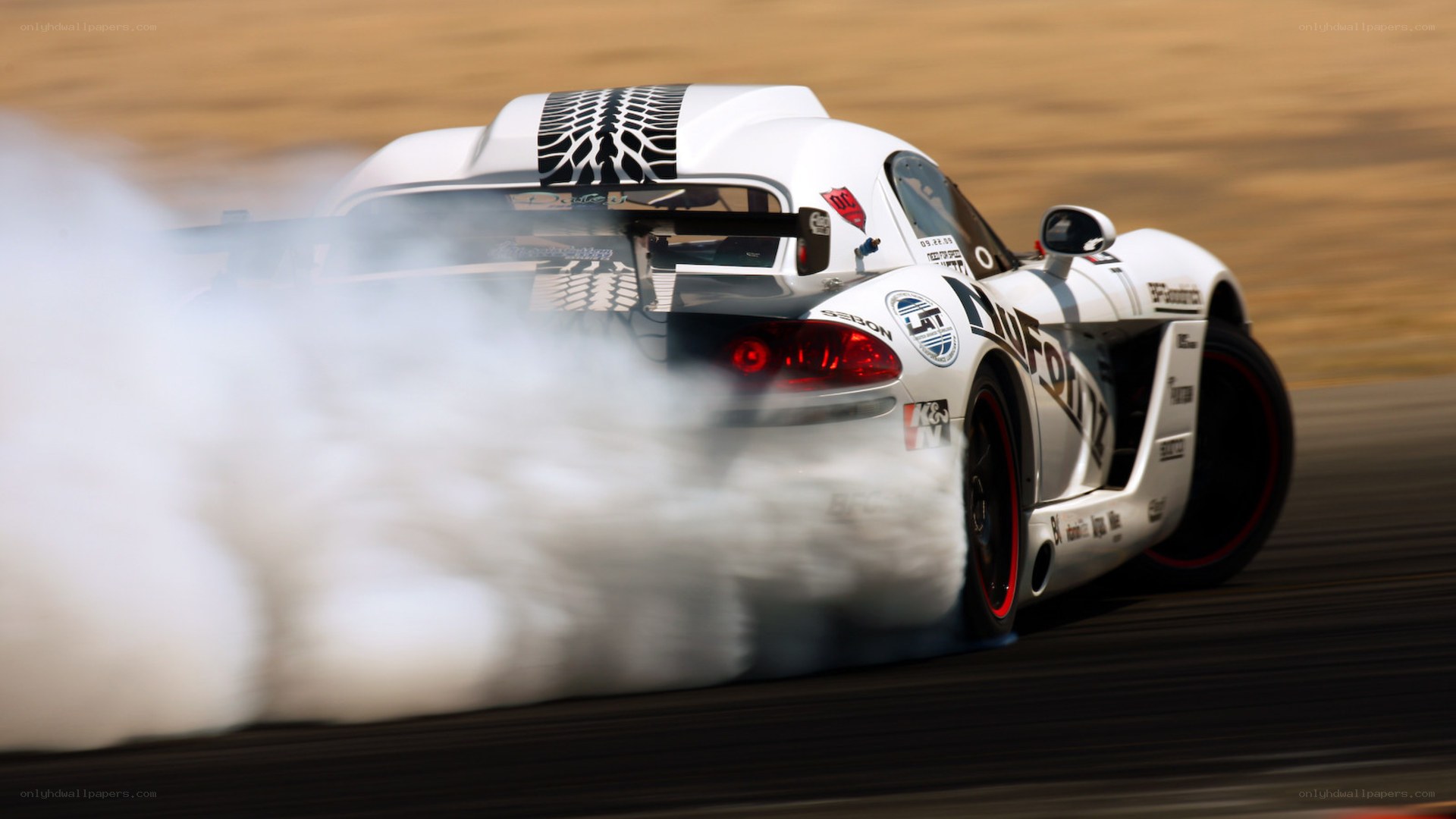 drifting race car on track