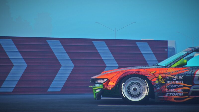 Drifting Race Car — Orange, Dynamic, 3d Render