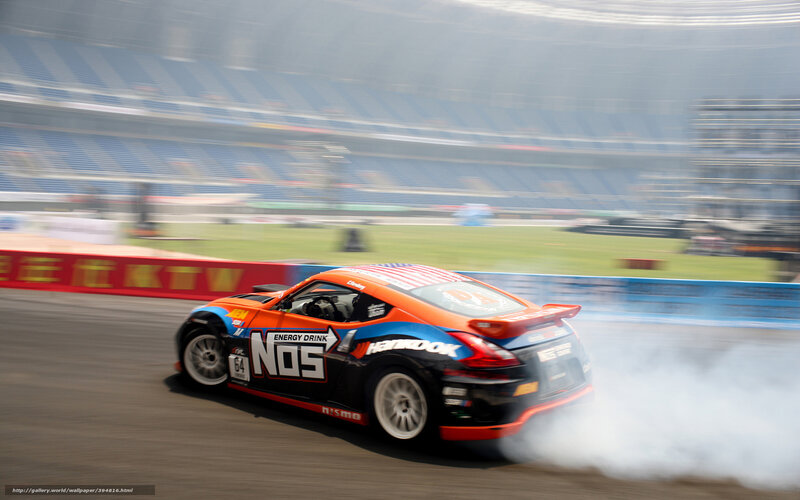 Drifting Race Car — Orange, Dynamic, Afternoon, Photograph